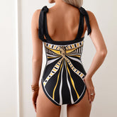Printed Chiffon Skirt One-Piece Swimsuit